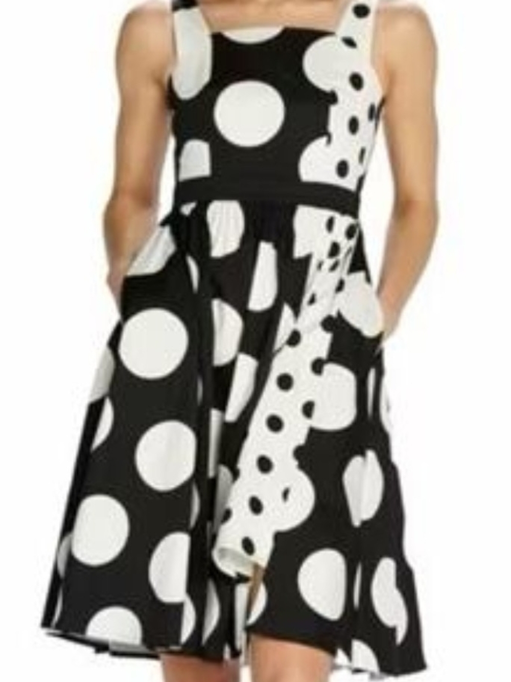Disney Dress Shop Minnie Black and White Polka Dot Fit & Flare Dress L NWOT